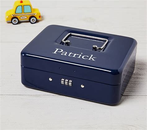 Navy Metal Lock Box 